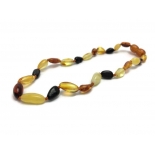 baltic amber baby necklace, oval beads, multi
